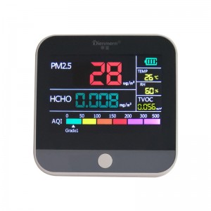 LCD сензор PM2.5 детектор портативен HCHO монитор за качество на въздуха TVOC тестер пазете осветление литиева батерия зареждащ се автомобилен детектор
